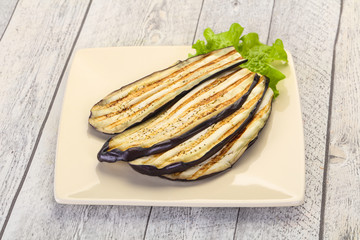 Grilled eggplant in the bowl