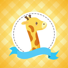 toy giraffe baby shower card