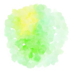 circular watercolour painting. tea green, pale green and khaki colors