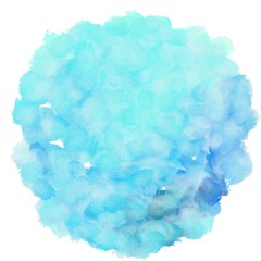 circular painting with baby blue, light cyan and medium turquoise watercolor graphic background illustration