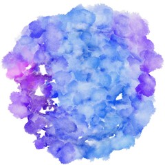 circular painting with light pastel purple, royal blue and lavender blue watercolor graphic background illustration