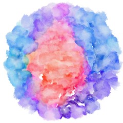 Fototapeta premium light pastel purple, pastel violet and royal blue watercolor graphic background illustration. circular painting can be used as graphic element or texture