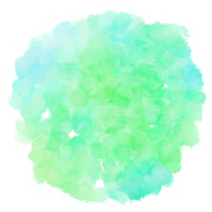 circular painting with aqua marine, pale turquoise and tea green watercolor graphic background illustration