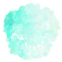 light cyan, turquoise and aqua marine watercolor graphic background illustration. circular painting can be used as graphic element or texture