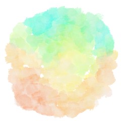 watercolor wheat, aqua marine and tea green color. circular painting graphic background illustration