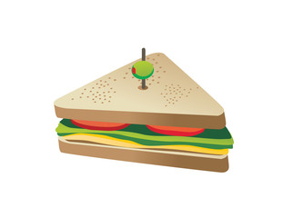 sandwich food illustration isolated