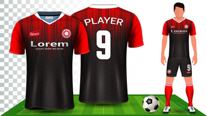 Soccer Jersey, Sport Shirt or Football Kit Uniform Presentation Mockup Template, Front and Back View Including Shorts and Socks and it is Fully Customization Isolated on Transparent Background.