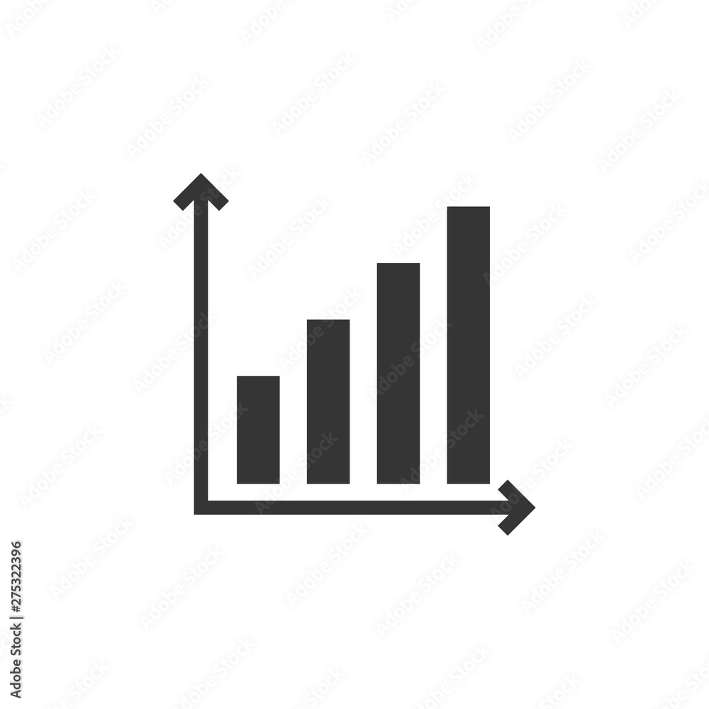 Aufkleber Growing Graph icon template black color editable. Growing Graph symbol vector sign isolated on white background. Simple logo vector illustration for graphic and web design.