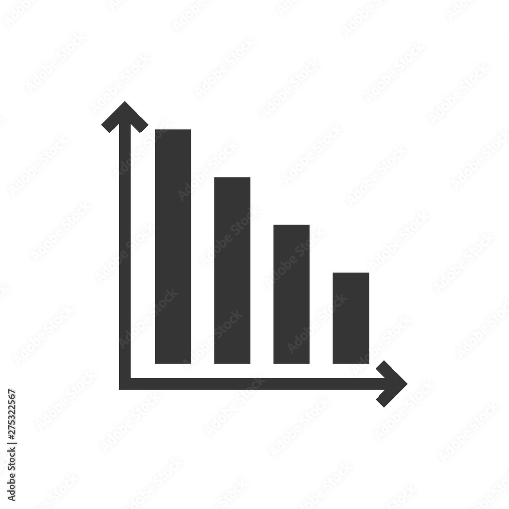 Fototapete growing graph icon template black color editable. growing graph symbol vector sign isolated on white