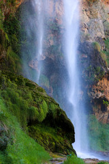 waterfall in the forest , navajas  spain 