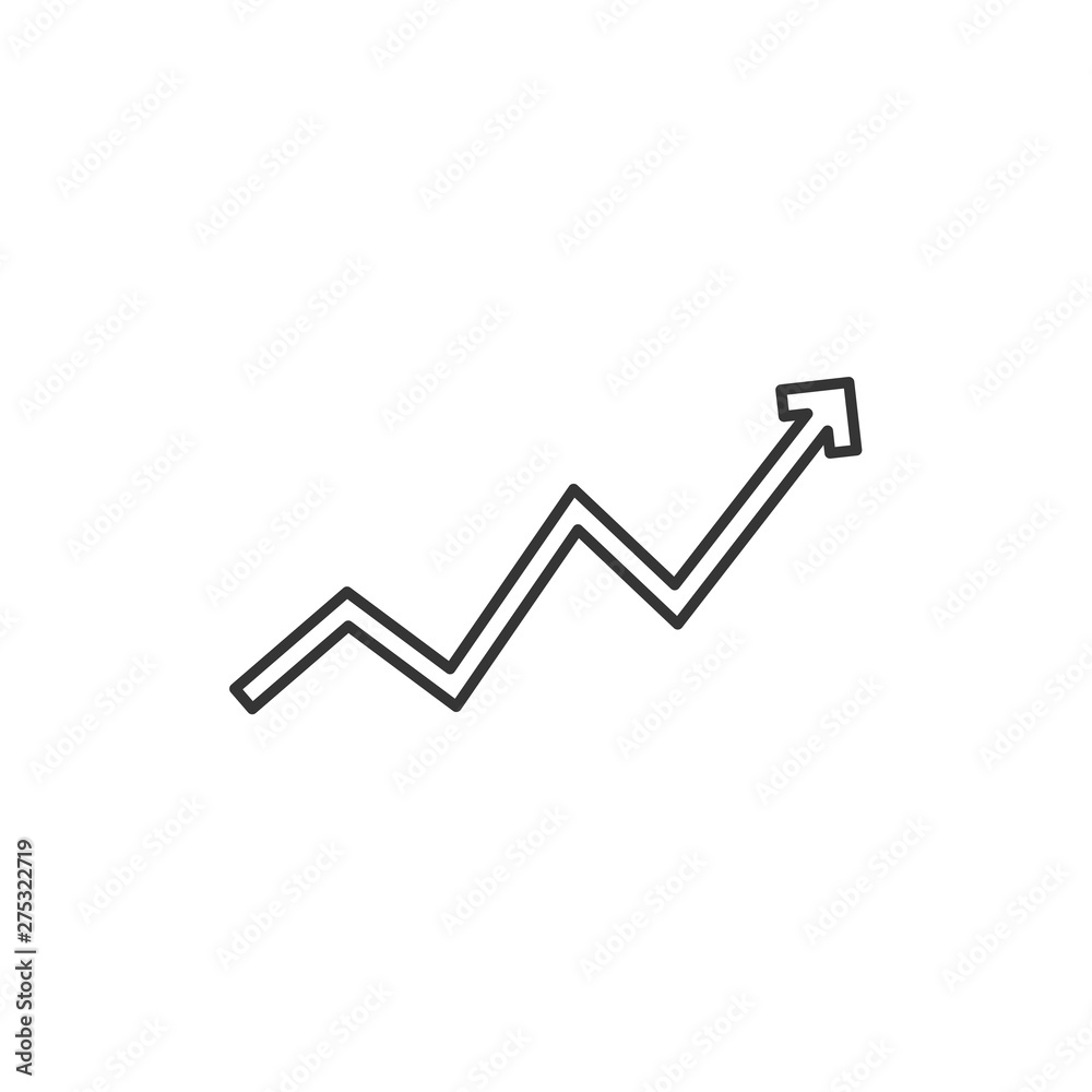 Fototapete growing graph icon template black color editable. growing graph symbol vector sign isolated on white