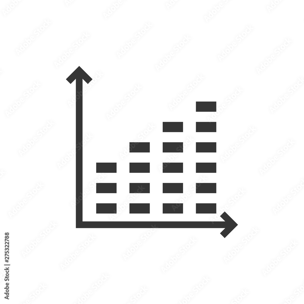 Fototapete growing graph icon template black color editable. growing graph symbol vector sign isolated on white