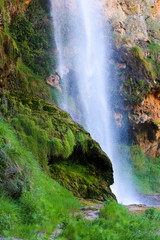 waterfall in the forest , navajas  spain 