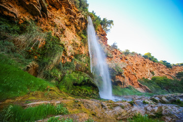 waterfall in the mountains navajas , spain 