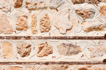 Stone masonry of an ancient fortress. Retro or grunge texture. Abstract image of a stone wall. Light background.