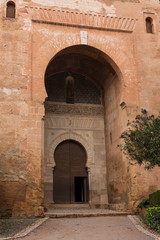 Entrance to the monument of the Alhambra and Generalife, a special place. Granada (Spain)