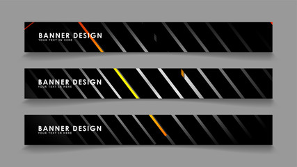 Abstract banner design with color gradient line style vectors