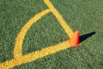 Corner Boundary Lines on Soccer Field