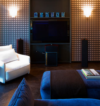 Flat Screen TV on Living Room Wall