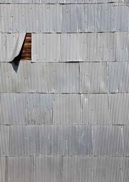 Corrugated Shingles on a Wooden Wall