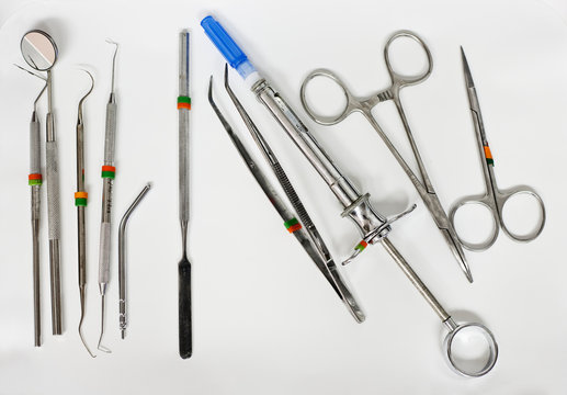 Dental Instruments on White Surface