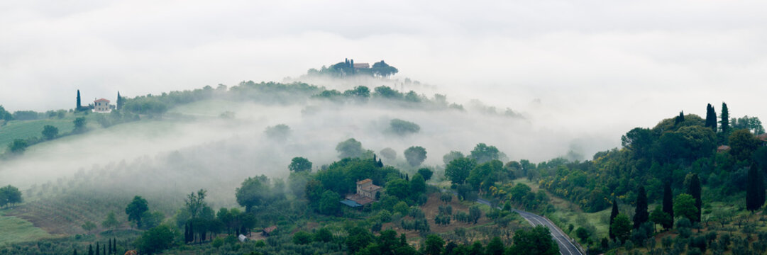 Valley Fog in the Val D'Orcia at Dawn