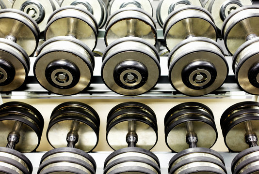 Two Rows of Dumbbells