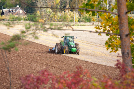 Tractor With an Aerator