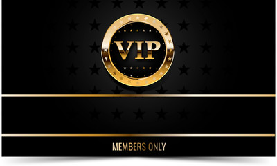 Premium VIP banner with gold elements