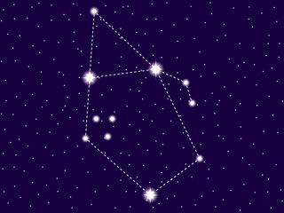 Obraz na płótnie Canvas Auriga constellation. Starry night sky. Vector illustration