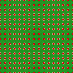 Seamless vector polka dot red and green pattern. Simple design for christmas wrapping, wallpaper, fabric, textile.