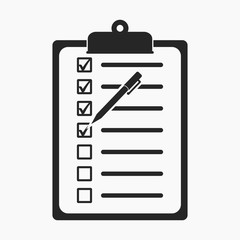 Fototapeta premium Check list icon. Flat style vector EPS.