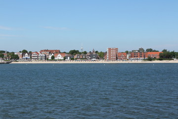 Blick auf den Urlaubsort Wyk auf Föhr auf der Nordseeinsel Föhr