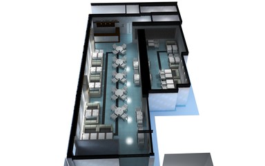  restaurant, interior visualization, 3D illustration