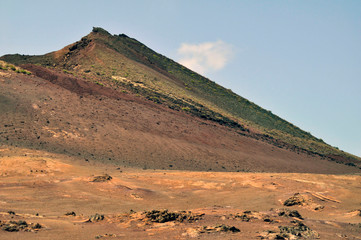 Volcanic landscape of Timanfaya National Park. Lanzarote, Canary Islands, Spain	