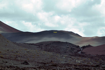 Volcanic landscape of Timanfaya National Park. Lanzarote, Canary Islands, Spain