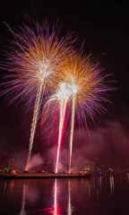 Feuerwerk auf dem Rhein in Basel Schweiz