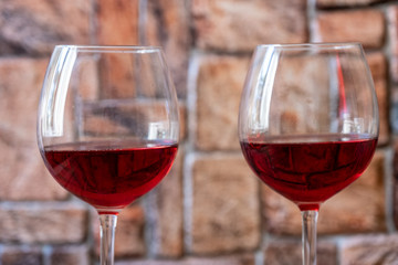 two glasses of red wine