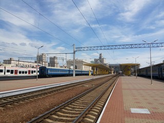 Fototapeta na wymiar train station in Minsk Belarus
