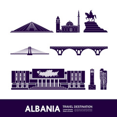 Albania travel destination grand vector illustration. 