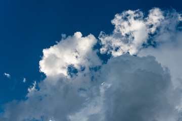 Stormy sky with heavy clouds.