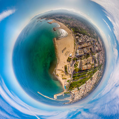 Fototapeta premium Little planet Cambrils, Costa Dourada, Catalonia, Spain