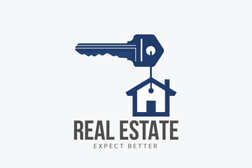 House key ring and real estate home symbol.