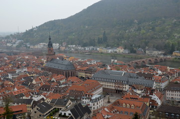 view over old historic town of Heidelberg