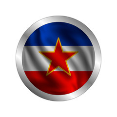 Waving Yugoslavia flag, the flag of Yugoslavia, vector illustration