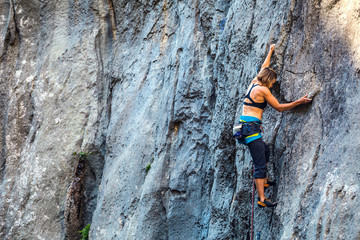 Fototapeta premium Woman engaged in extreme sport.