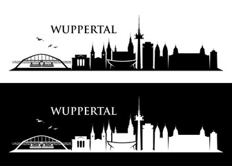 Obraz premium Wuppertal panoramę - Niemcy - ilustracji wektorowych