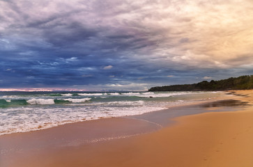 Gloomy tropical sunset