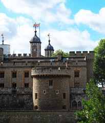 Tower of London, british flag, London UK