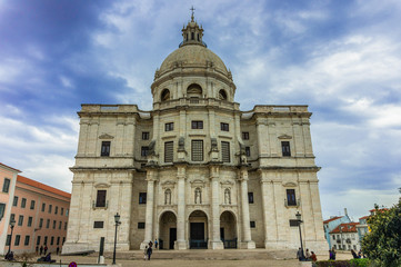 Fototapeta na wymiar Facade of the Sao Vicente de Fora church located in Lisbon
